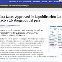 La lista Lacca Approved de la publicacin Latin Lawyer destac a 26 abogados del pas